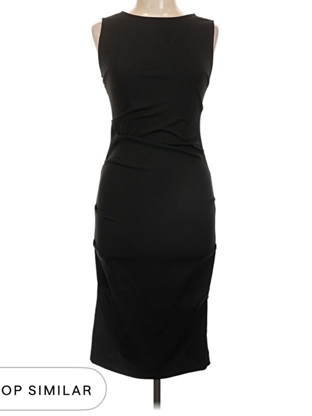 Ripley Rader Shirred Fitted Classic Black Dress NWT size 4 large